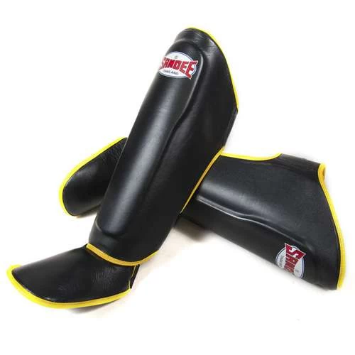 Sandee Authentic Leather Boot Shinguard – Black/Yellow