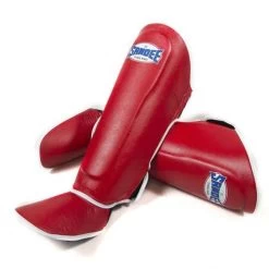 Sandee Authentic Leather Boot Shinguard – Red/White
