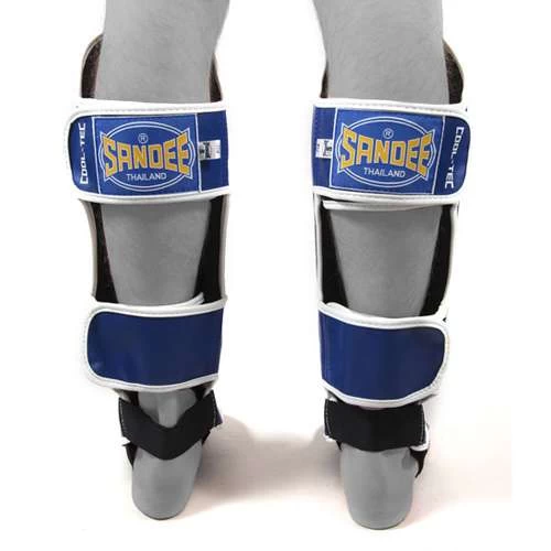 Sandee Cool-Tec Leather Boot Shinguard – Blue/Yellow/White - Image 3