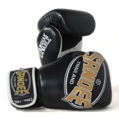 Sandee Cool-Tec Leather Sparring Glove – Black/Gold/White