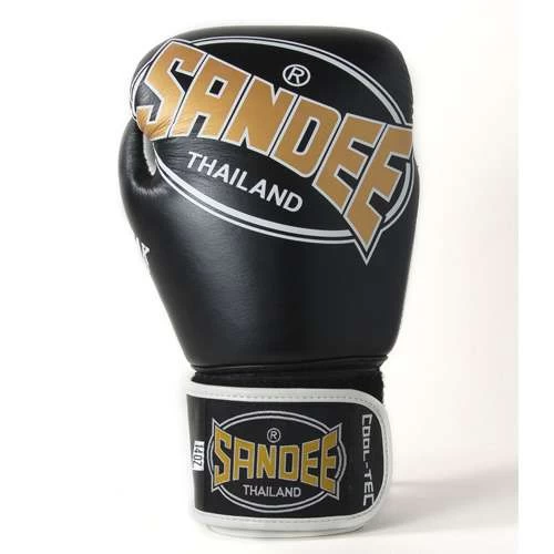 Sandee Cool-Tec Leather Sparring Glove – Black/Gold/White - Image 2