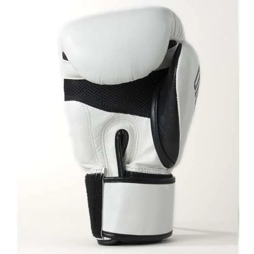 Sandee Cool-Tec Leather Sparring Glove – White/Black/Red - Image 2