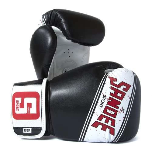 Sandee Sport Synthetic Leather Boxing Glove – Black/White