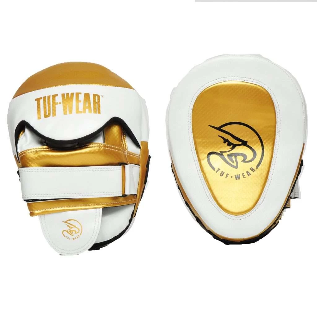 Tuf Wear Victor Gel Curved Hook & Jab Pad – White/Gold