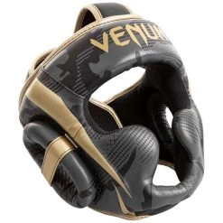 Venum Elite Cheek Head Guard – Dark Camo/Gold