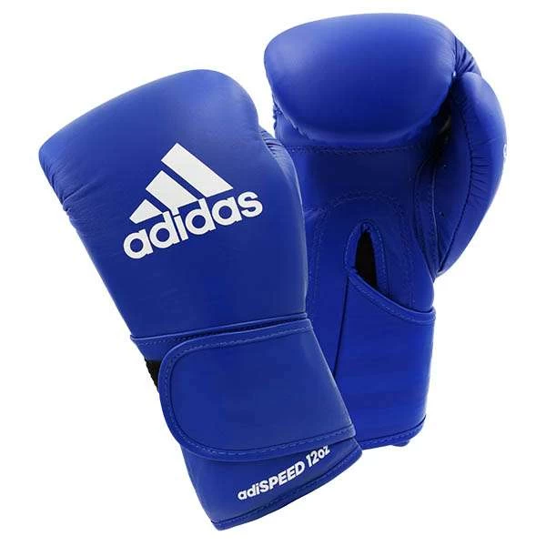 Adidas AdiSpeed Hook And Loop Boxing Gloves – Blue/White