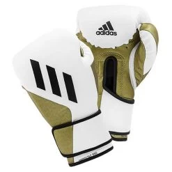 Adidas Speed Tilt 350 Hook & Loop Boxing Gloves β White/Gold
