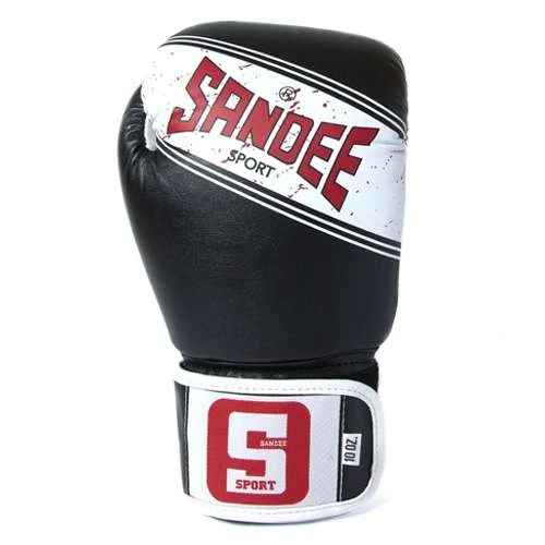 Sandee Sport Synthetic Leather Boxing Glove – Black/White - Image 6
