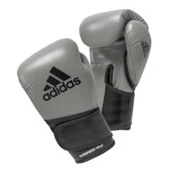 Adidas AdiSpeed Hook And Loop Boxing Gloves – Grey/Black