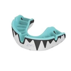 Opro Platinum Fangz Mouthguard – White/Black/Mint