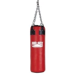 Pro-Box Red Leather Heavy Punch Bag – 3ft