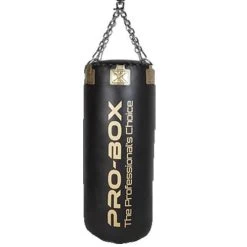 Pro-Box Champ Leather Hybrid Jumbo Punch Bag – Black/Gold