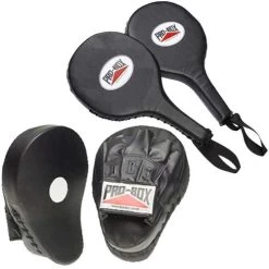 Pro-Box Punch Paddles & Curved Hook And Jab Pads – Black
