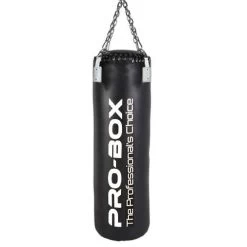 Pro-Box Champ Leather Hybrid 4ft Straight Punch Bag – Black/White