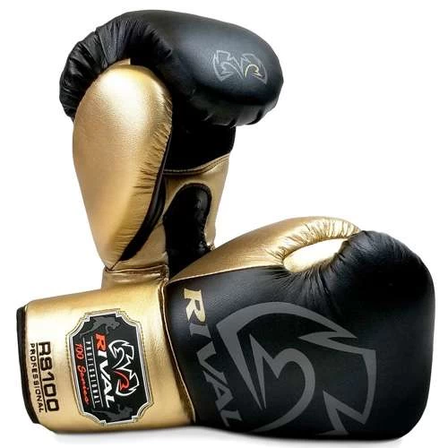 Rival RS100 Professional Lace-Up Sparring Glove – White/Gold - Image 4