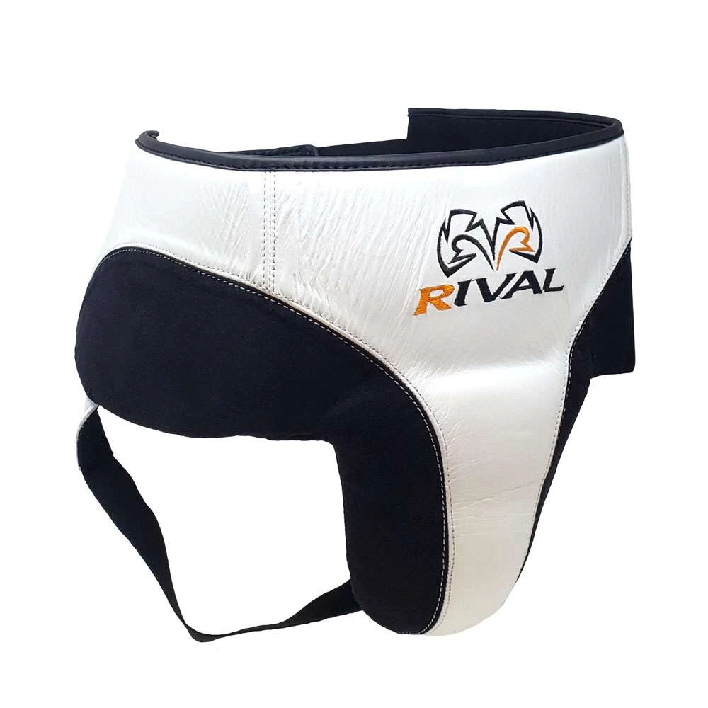 Rival RNFL10 Leather 360 Groin Protector – White/Black