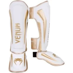 Venum Elite Standup Shinguards – White/Gold