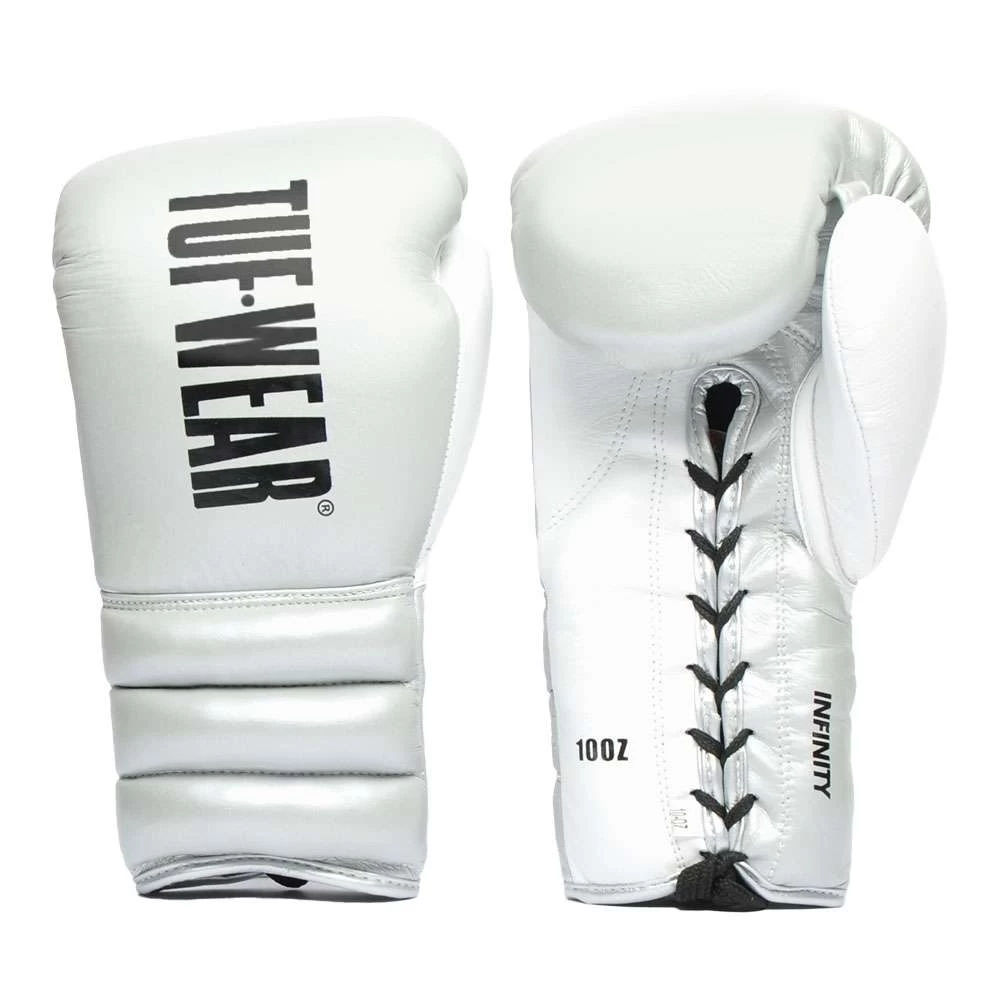 Tuf Wear Infinity Leather Lace-Up Gloves – Silver